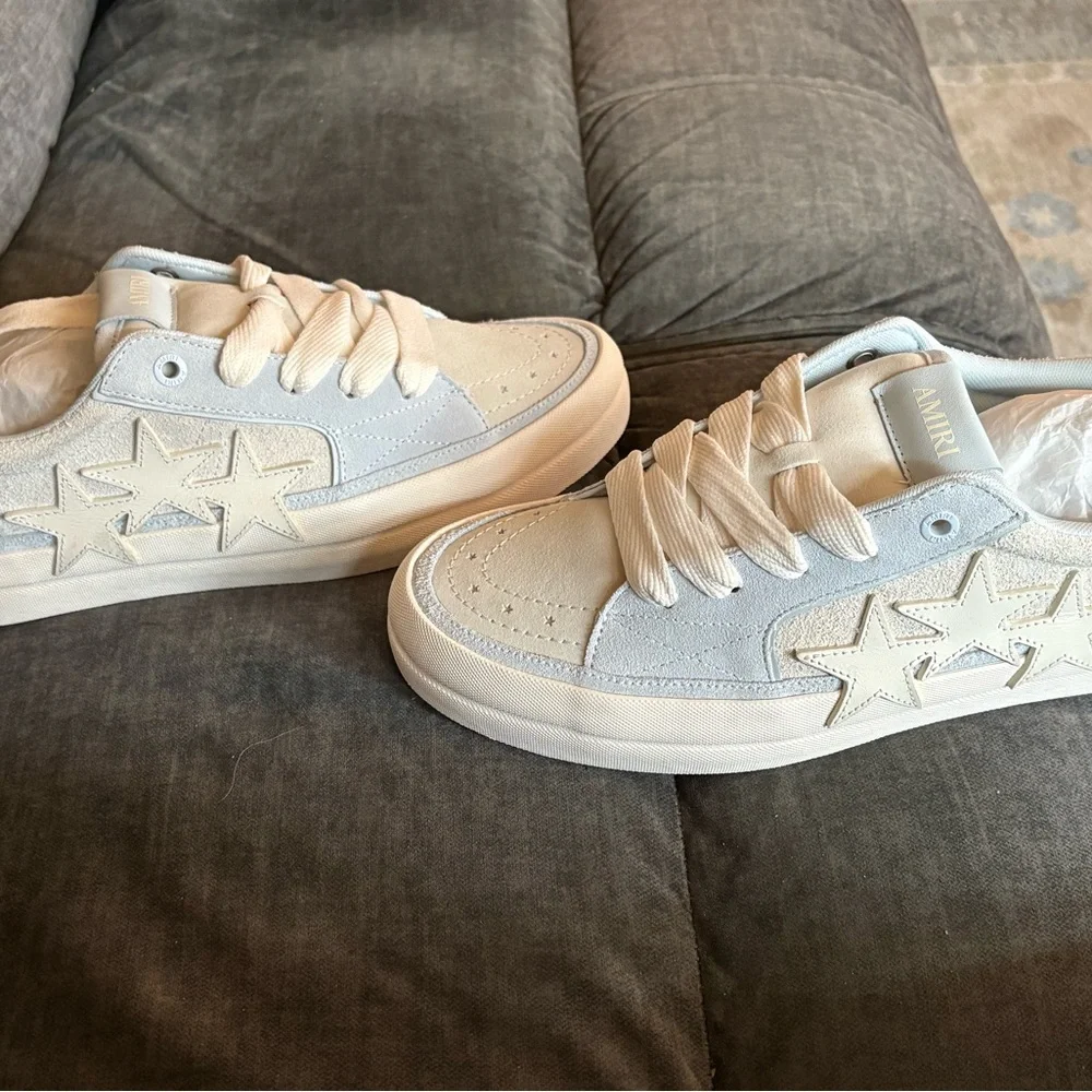 ****AMIRI**** Sunset Skate Low Women's Sneakers Alabaster Blue, Sz 46. Brand New - Picture 3 of 7